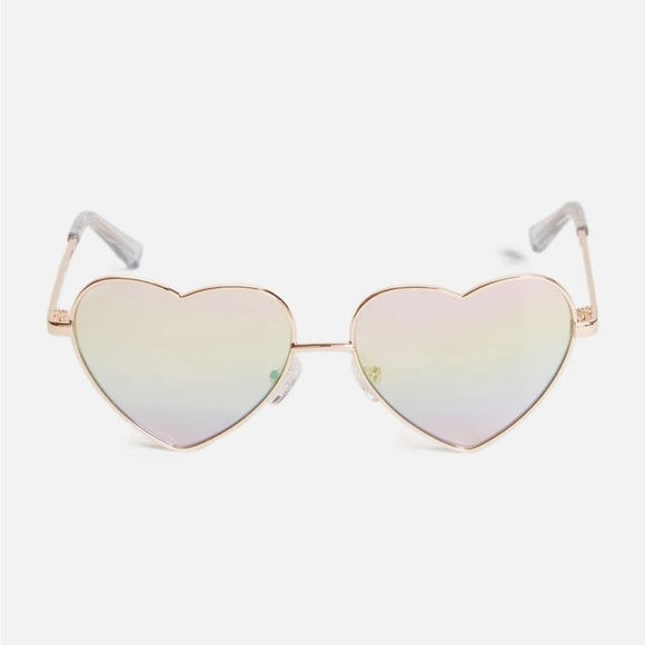 🎉 Guess Girls Heart Sunglasses Gold Rainbow Lens NWT - Picture 3 of 4